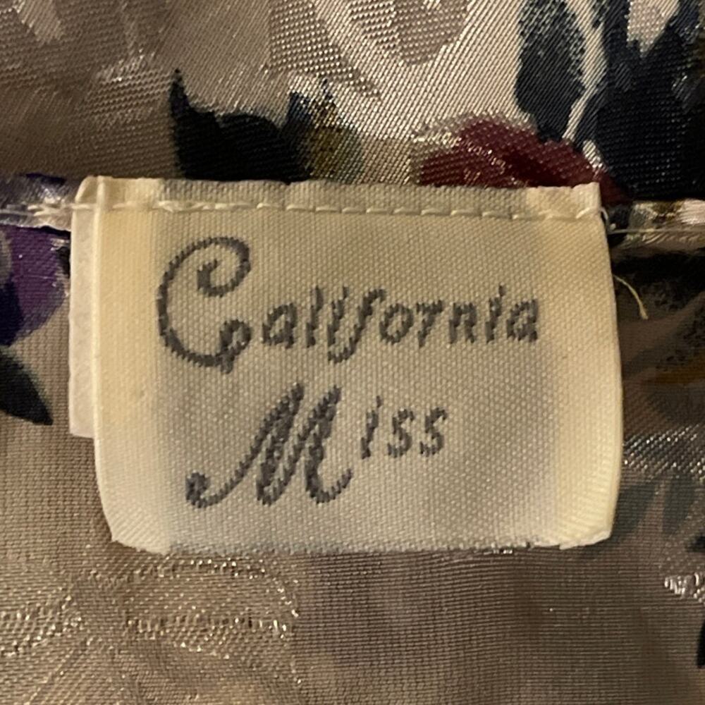 Vintage California Miss Set Size Small Purple Floral Satin Nightgown Robe - Picture 8 of 10